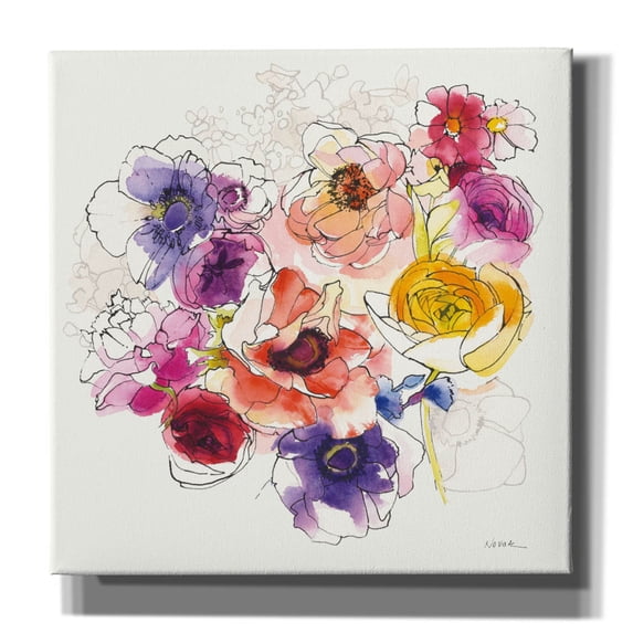 Epic Graffiti 'Rainbow Ruffles 2' by Shirley Novak Canvas Wall Art, 18" x 18"