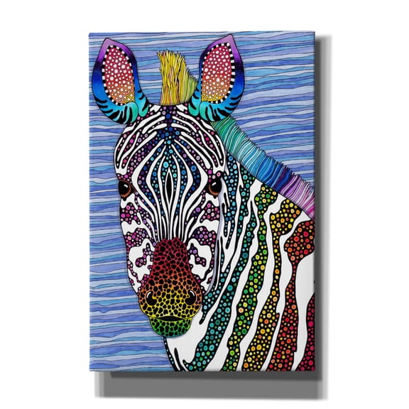 Epic Graffiti 'Rainbow Zebra' by Hello Angel Canvas Wall Art, 40" x 60"