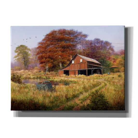 Epic Graffiti 'Red Barn' by Bill Makinson, Canvas Wall Art, 54"x40"