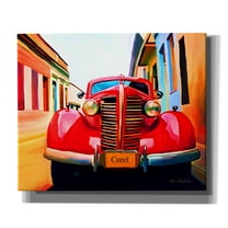 Epic Graffiti 'Red Car' by Ata Alishahi, Giclee Canvas Wall Art, 24"x20"