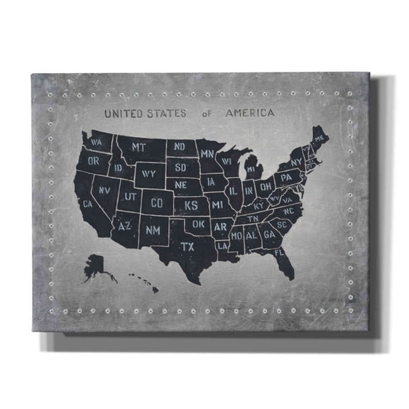 Epic Graffiti 'Riveting USA Map' by James Wiens, Canvas Wall Art, 34"x26"