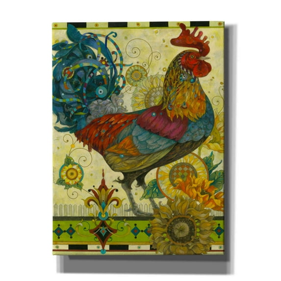 Epic Graffiti 'Rooster' by David Galchutt, Canvas Wall Art, 40"x54"