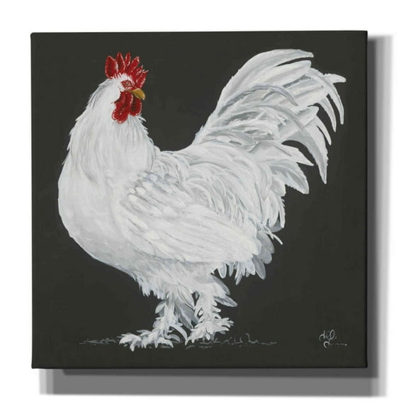 Epic Graffiti 'Rooster' by Hollihocks Art, Giclee Canvas Wall Art, 37"x37"