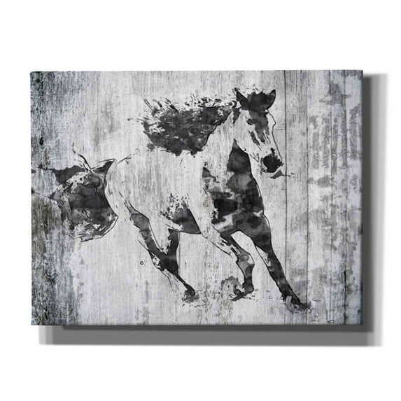 Epic Graffiti 'Running Black Horse 1' by Irena Orlov, Canvas Wall Art, 34"x26"