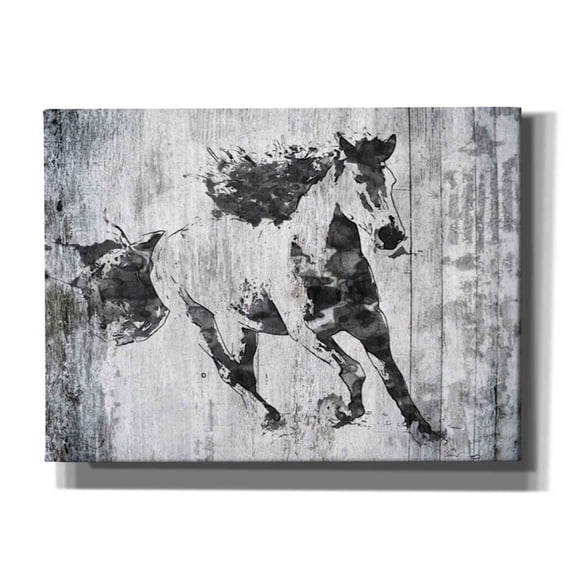 Epic Graffiti 'Running Black Horse 1' by Irena Orlov, Canvas Wall Art, 54"x40"