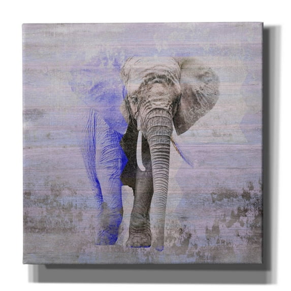 Epic Graffiti 'Rustic Purple Elephant' by Irena Orlov, Canvas Wall Art, 12"x12"