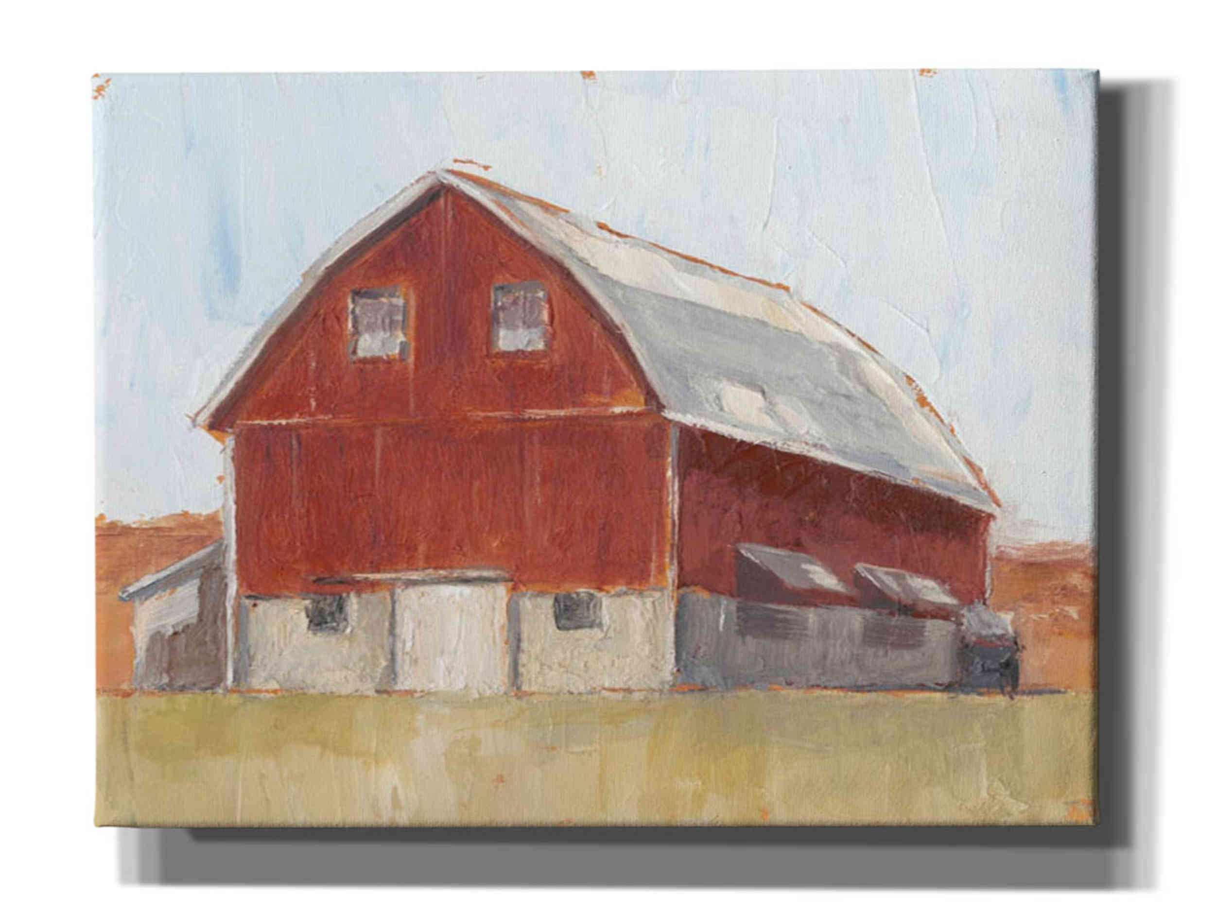 Rustic Red Barn Landscape Canvas Wall Art, 26" x 18"