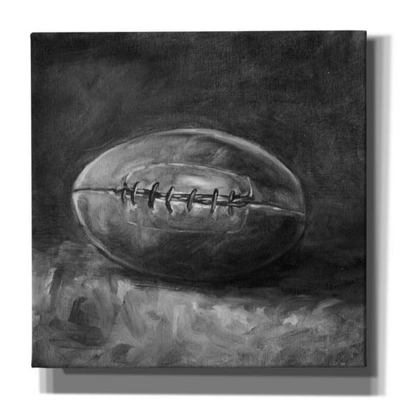 Epic Graffiti 'Rustic Sports IV Black and White' by Ethan Harper, Giclee Canvas Wall Art, 12"x12"