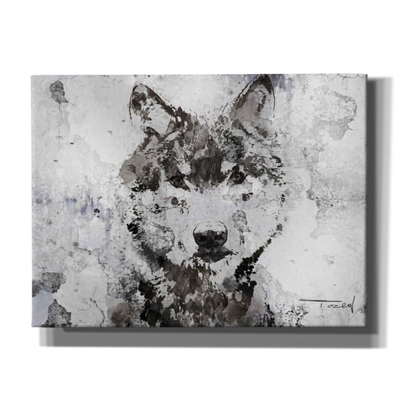 Epic Graffiti 'Rustic Wolf Portrait 3' by Irena Orlov, Canvas Wall Art, 16"x12"