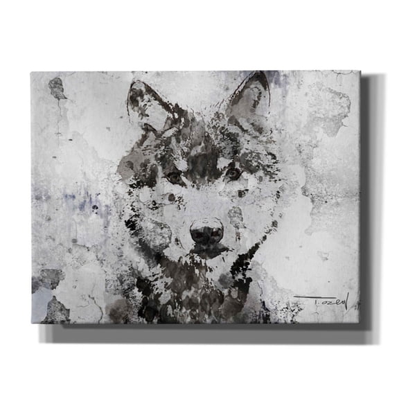 Epic Graffiti 'Rustic Wolf Portrait 3' by Irena Orlov, Canvas Wall Art, 34"x26"