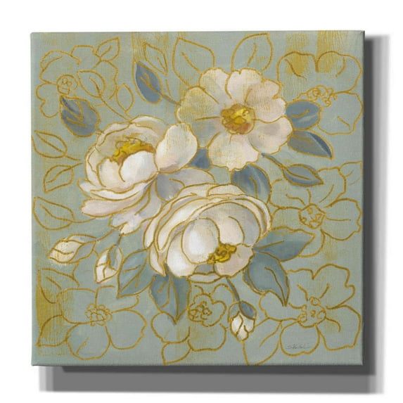Epic Graffiti 'Sage Floral I' by Silvia Vassileva, Canvas Wall Art, 12"x12"