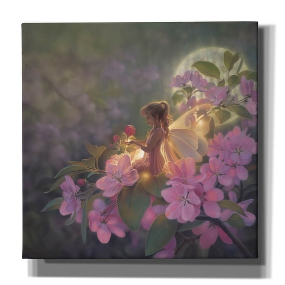 Epic Graffiti 'Sakura Moon' by Kirk Reinert, Canvas Wall Art, 37"x37"