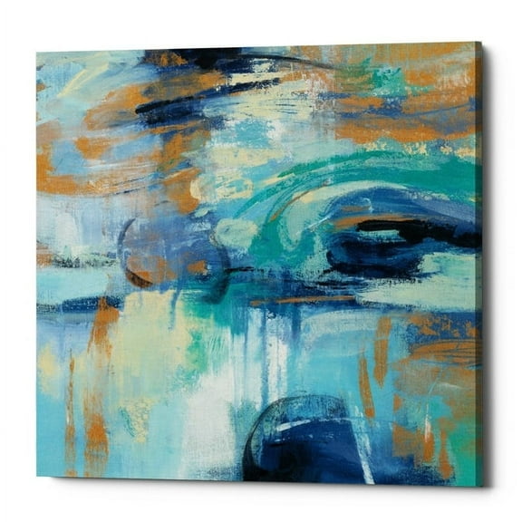 Epic Graffiti  "Sapphire Ring" by Silvia Vassileva, Giclee Canvas Wall Art, 12"x12"