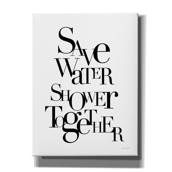 Epic Graffiti 'Save Water Shower Together' by Mercedes Lopez Charro Canvas Wall Art, 12" x 16"