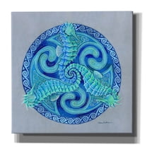 Epic Graffiti 'Seahorse Triskele' by Rebecca Wang Art, Canvas Wall Art, 12"x12"