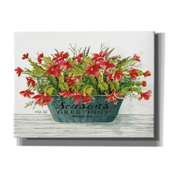 Epic Graffiti 'Seasons Greetings Pot' by Cindy Jacobs, Canvas Wall Art, 16"x12"