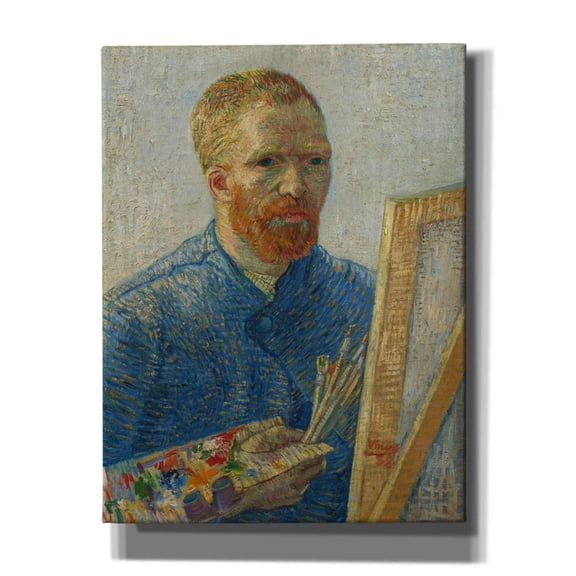 Epic Graffiti 'Self-Portrait As A Painter' by Vincent Van Gogh, Giclee Canvas Wall Art, 26"x34"