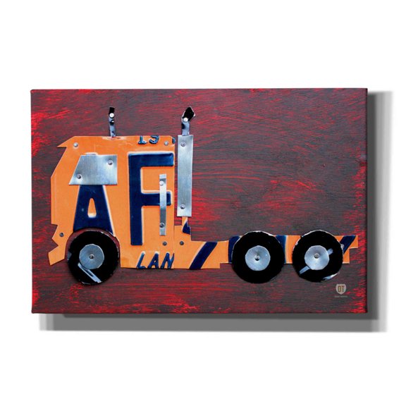Epic Graffiti 'Semi Truck License Plate Art' by Design Turnpike, Giclee Canvas Wall Art, 18"x12"