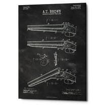 Epic Graffiti  "Shotgun Blueprint Patent Chalkboard" Giclee Canvas Wall Art, 12" x 18" 12" x 18"