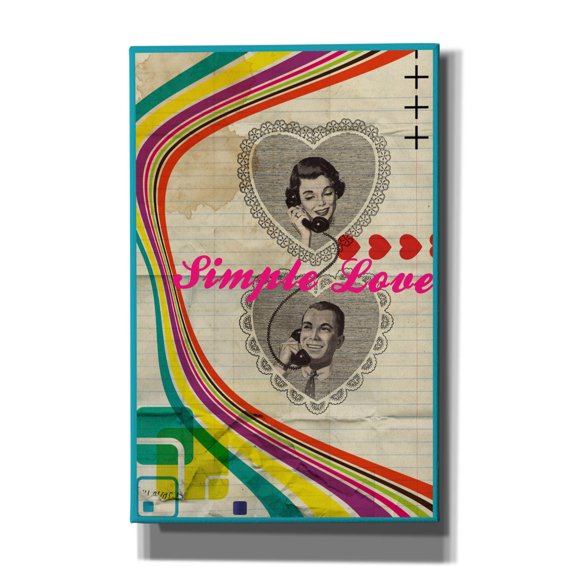 Epic Graffiti 'Simple Love' by Elo Marc, Canvas Wall Art, 26"x40"
