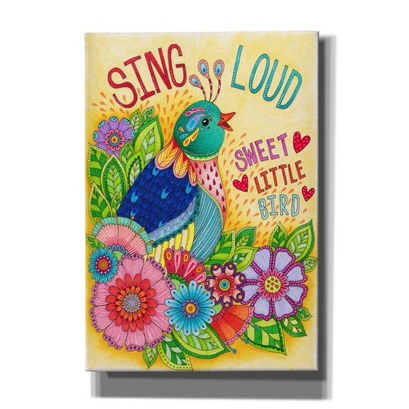 Epic Graffiti 'Sing Loud Little Bird' by Hello Angel Canvas Wall Art, 18" x 26"