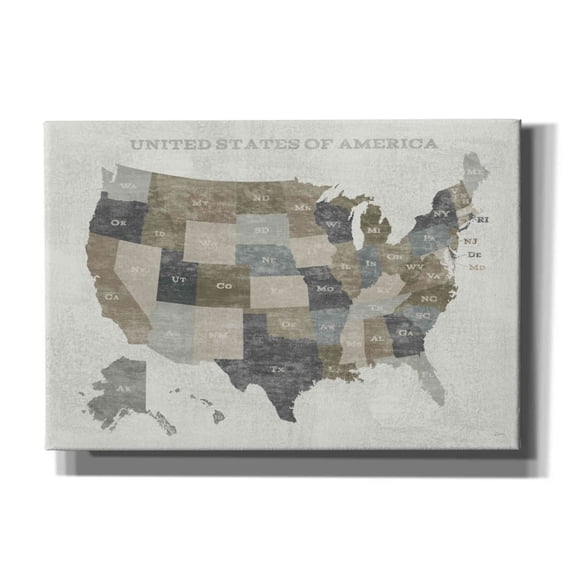 Epic Graffiti 'Slate US Map' by Sue Schlabach, Canvas Wall Art, 26"x18"