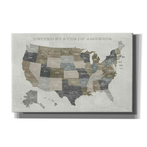 Epic Graffiti 'Slate US Map' by Sue Schlabach, Canvas Wall Art, 40"x26"