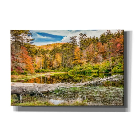 Epic Graffiti 'Smoky Mountains Autumn Lake 2' by Grace Fine Arts Photography, Canvas Wall Art, 18"x12"