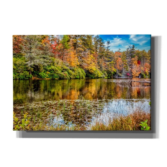 Epic Graffiti 'Smoky Mountains Autumn Lake 4' by Grace Fine Arts Photography, Canvas Wall Art, 26"x18"