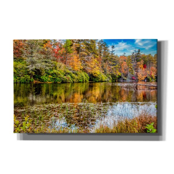 Epic Graffiti 'Smoky Mountains Autumn Lake 4' by Grace Fine Arts Photography, Canvas Wall Art, 40"x26"