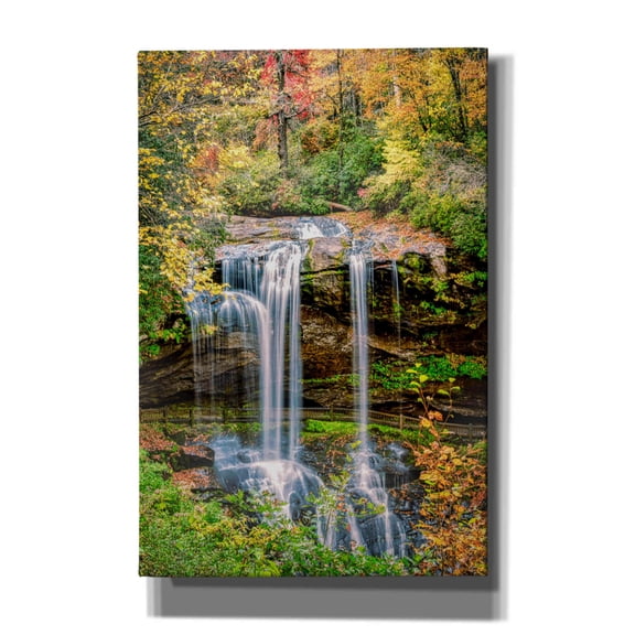 Epic Graffiti 'Smoky Mountains Autumn Waterfall 2' by Grace Fine Arts Photography, Canvas Wall Art, 40"x60"