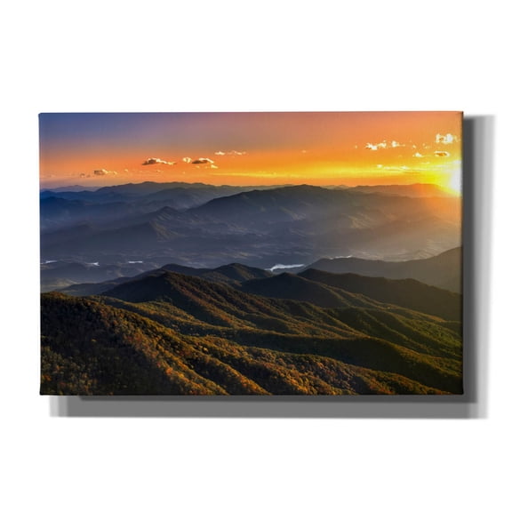 Epic Graffiti 'Smoky Mountains Sunset' by Jonathan Ross, Canvas Wall Art, 60"x40"
