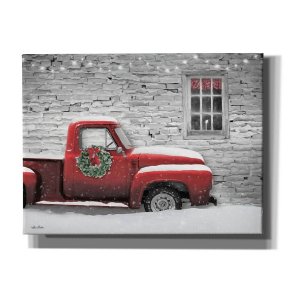 Epic Graffiti 'Snowy Christmas Truck' by Lori Deiter, Canvas Wall Art, 16"x12"