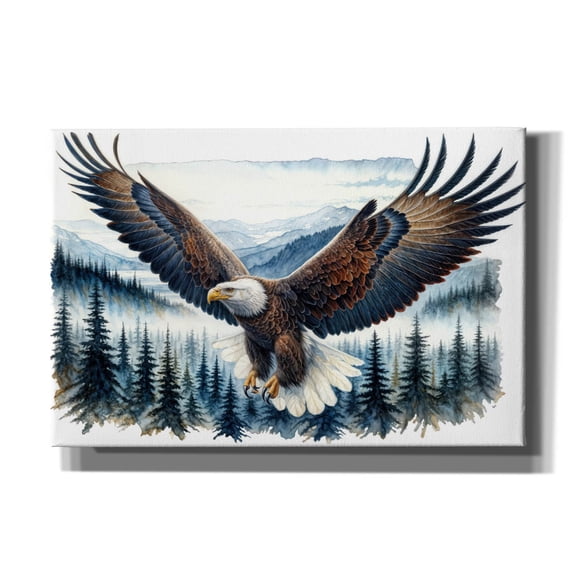 Epic Graffiti 'Soaring Bald Eagle 3' by Rey Klimt Canvas Wall Art, 18" x 12"