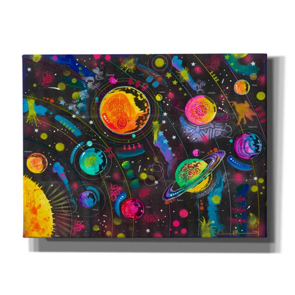 Epic Graffiti 'Solar System' by Dean Russo, Canvas Wall Art, 16"x12"