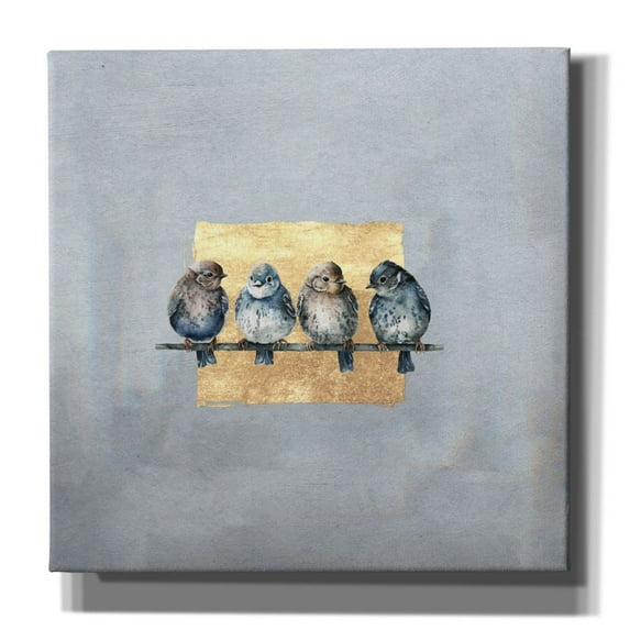 Epic Graffiti 'Sparrows On A Branch' by Svetlana Aleynikova Canvas Wall Art, 18" x 18"