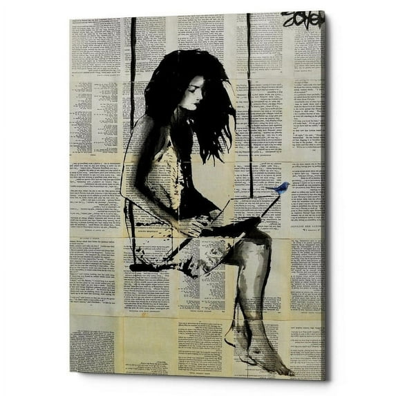Epic Graffiti "Spell" by Loui Jover, Giclee Canvas Wall Art - Blue 26" x 40"