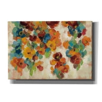 Epic Graffiti 'Spice and Turquoise Florals' by Silvia Vassileva, Canvas Wall Art, 26"x18"