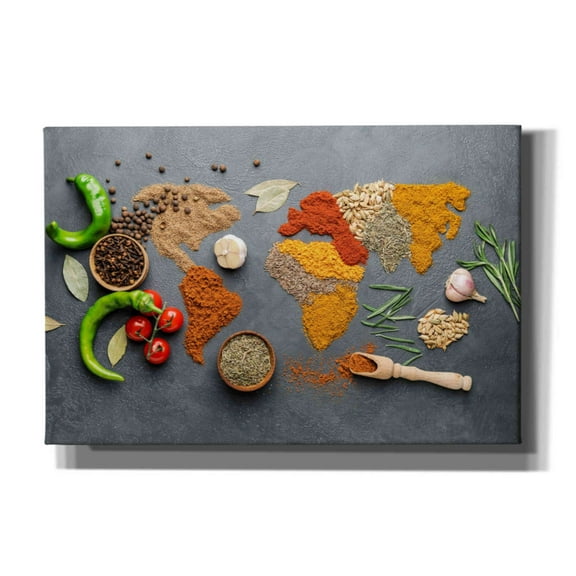 Epic Graffiti 'Spicy World Map' by Epic Portfolio, Canvas Wall Art, 18"x12"