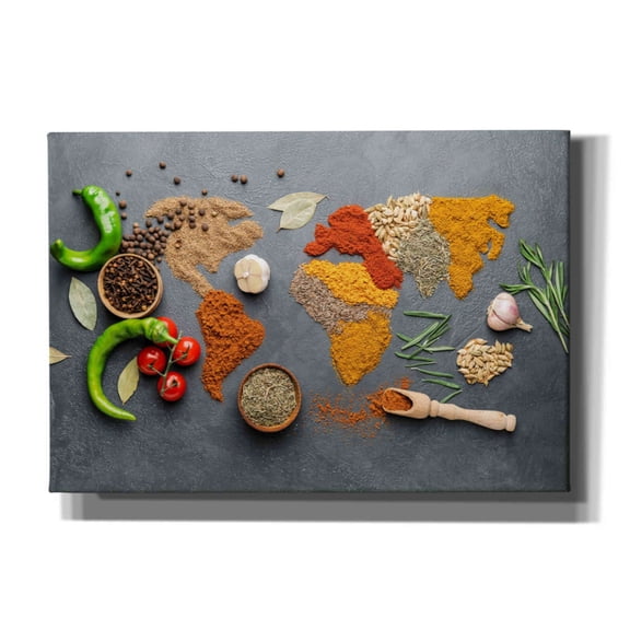 Epic Graffiti 'Spicy World Map' by Epic Portfolio, Canvas Wall Art, 26"x18"