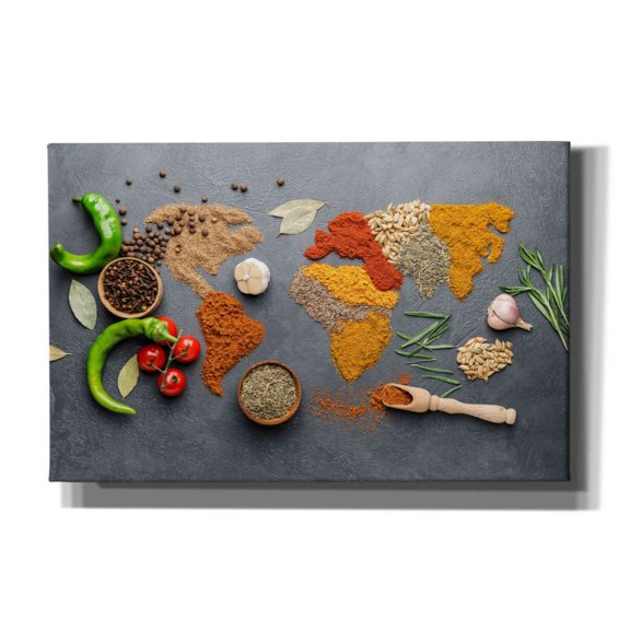 Epic Graffiti 'Spicy World Map' by Epic Portfolio, Canvas Wall Art, 40"x26"