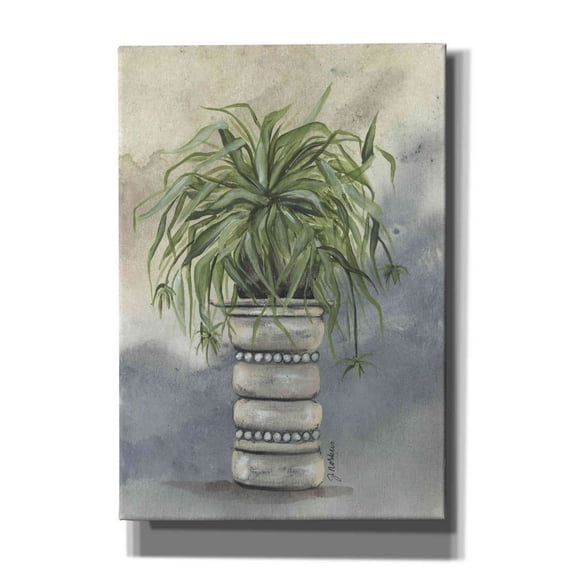 Epic Graffiti 'Spider Plant in Pottery' by Julie Norkus, Giclee Canvas Wall Art, 18"x26"