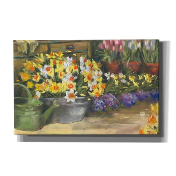 Epic Graffiti 'Spring Daffodils' by Carol Rowan, Giclee Canvas Wall Art, 40"x26"
