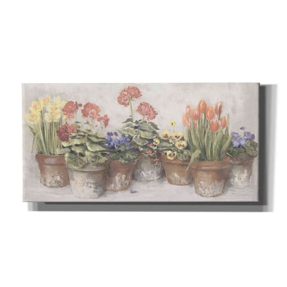Epic Graffiti 'Spring In The Greenhouse Neutral' by Carol Rowan, Giclee Canvas Wall Art, 40"x20"