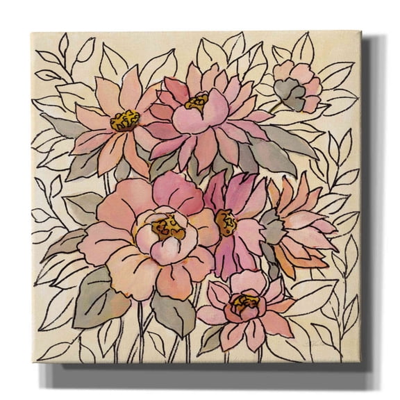 Epic Graffiti 'Spring Lace Floral II' by Silvia Vassileva, Canvas Wall Art, 18"x18"