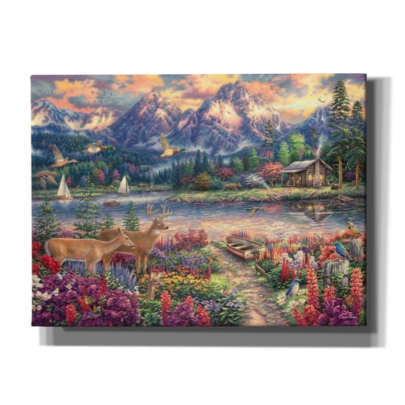 Epic Graffiti 'Spring Mountain Majesty' by Chuck Pinson, Canvas Wall Art, 16"x12"