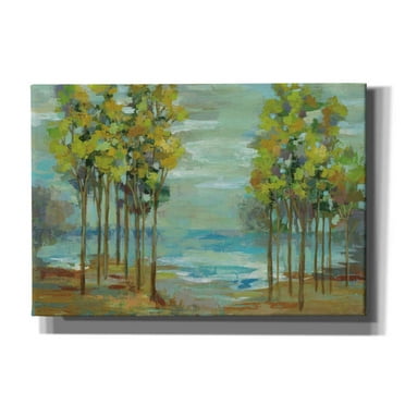 Epic Graffiti 'Spring Trees' by Silvia Vassileva, Canvas Wall Art, 26"x18"