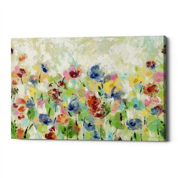 Epic Graffiti 'Springtime Meadow Flowers' by Silvia Vassileva, Canvas Wall Art, 26"x34"