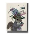 thumbnail image 1 of Epic Graffiti 'Squirrel Birdkeeper and Blue Acorns' by Fab Funky Canvas Wall Art, 26"x34", 1 of 3