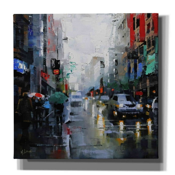 Epic Graffiti 'St. Catherine Street Rain' by Mark Lague, Canvas Wall Art, 37"x37"